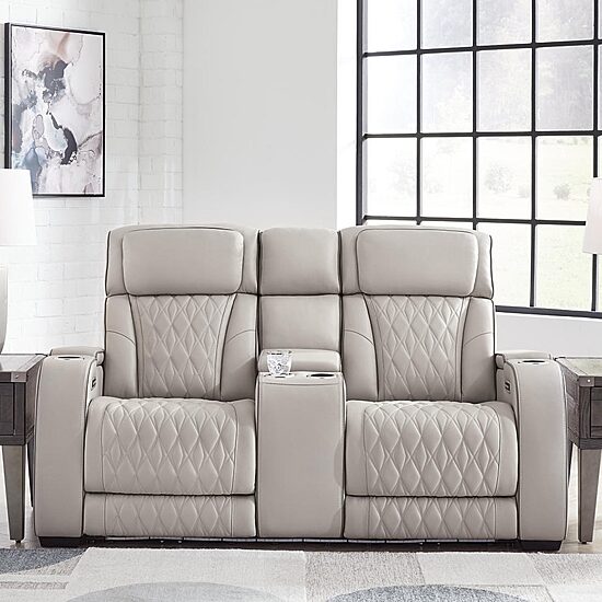 Signature Design By Ashley® Boyington Power Reclining Loveseat with Console