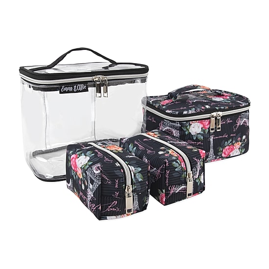 Emma & Chloe 4-pc.Travel Cosmetic Bag Train Set