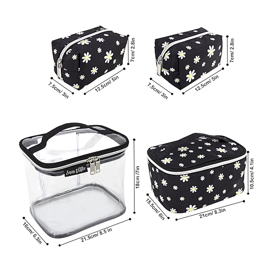 Emma & Chloe 4-pc.Travel Cosmetic Bag Train Set