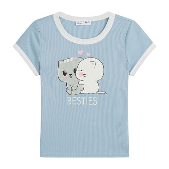 Knit Works Big Kid Girls Crew Neck Short Sleeve Regular Fit Graphic T-Shirt