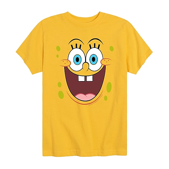Happy Face Little & Big Kid Boys Crew Neck Short Sleeve Regular Fit Spongebob Graphic T-Shirt