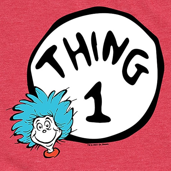 Thing 1 Little & Big Kid Boys Crew Neck Short Sleeve Regular Fit Dr. Seuss Graphic T-Shirt