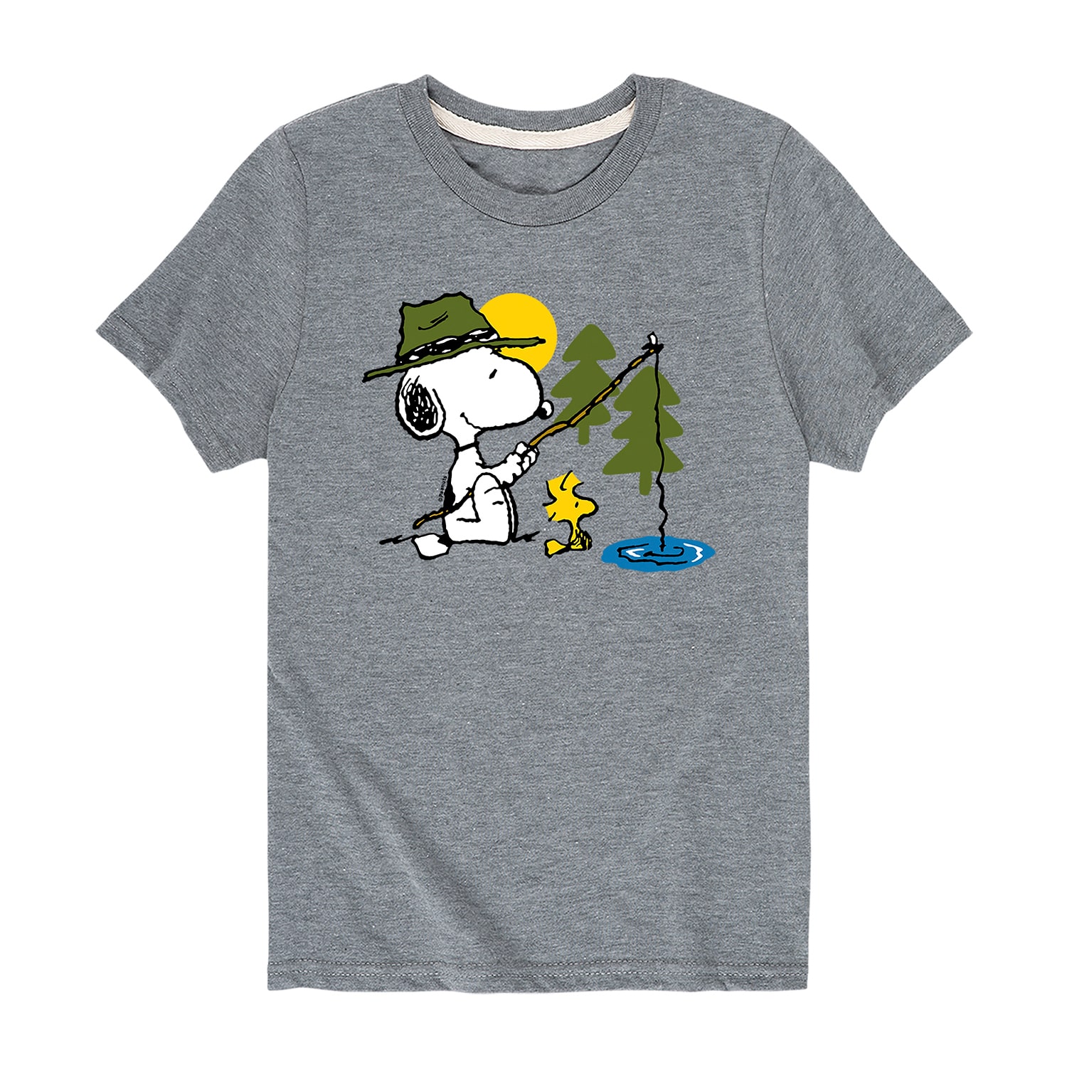 Camping Fishing Little & Big Kid Boys Crew Neck Short Sleeve Regular Fit Peanuts Snoopy Graphic T-Shirt