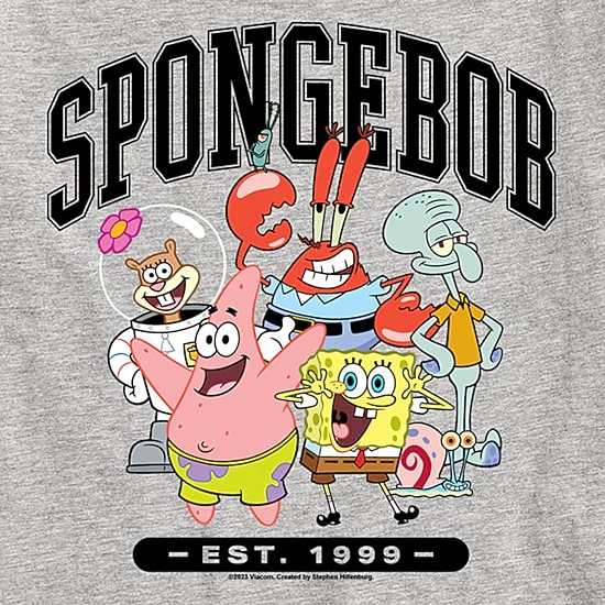 Patrick Squidward And Friends Little & Big Kid Boys Crew Neck Short Sleeve Regular Fit Spongebob Graphic T-Shirt