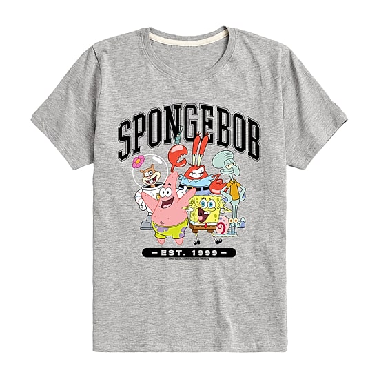 Patrick Squidward And Friends Little & Big Kid Boys Crew Neck Short Sleeve Regular Fit Spongebob Graphic T-Shirt