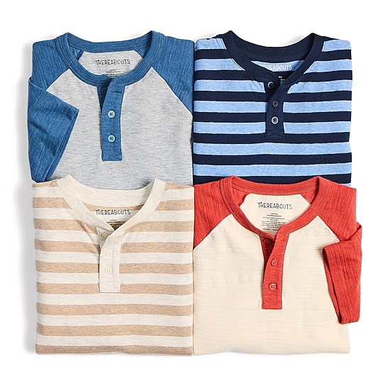 Thereabouts Little & Big Kid Boys Short Sleeve Regular Fit Henley Shirt