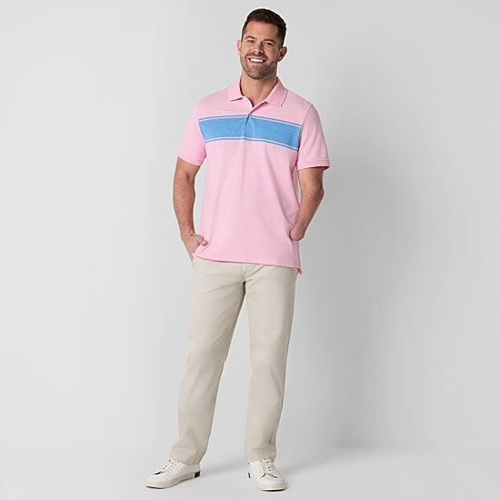 St. John's Bay Dexterity Stretch Chino Mens Adaptive Adjustable Features Easy-on + Easy-off Straight Fit Flat Front Pant