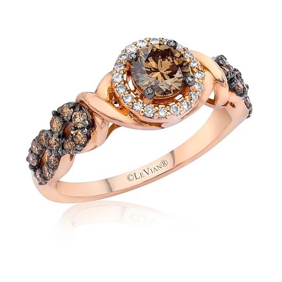 Le Vian® Grand Sample Sale™ Vanilla Diamonds® & Chocolate Diamonds® Ring set in 14K Strawberry Gold®