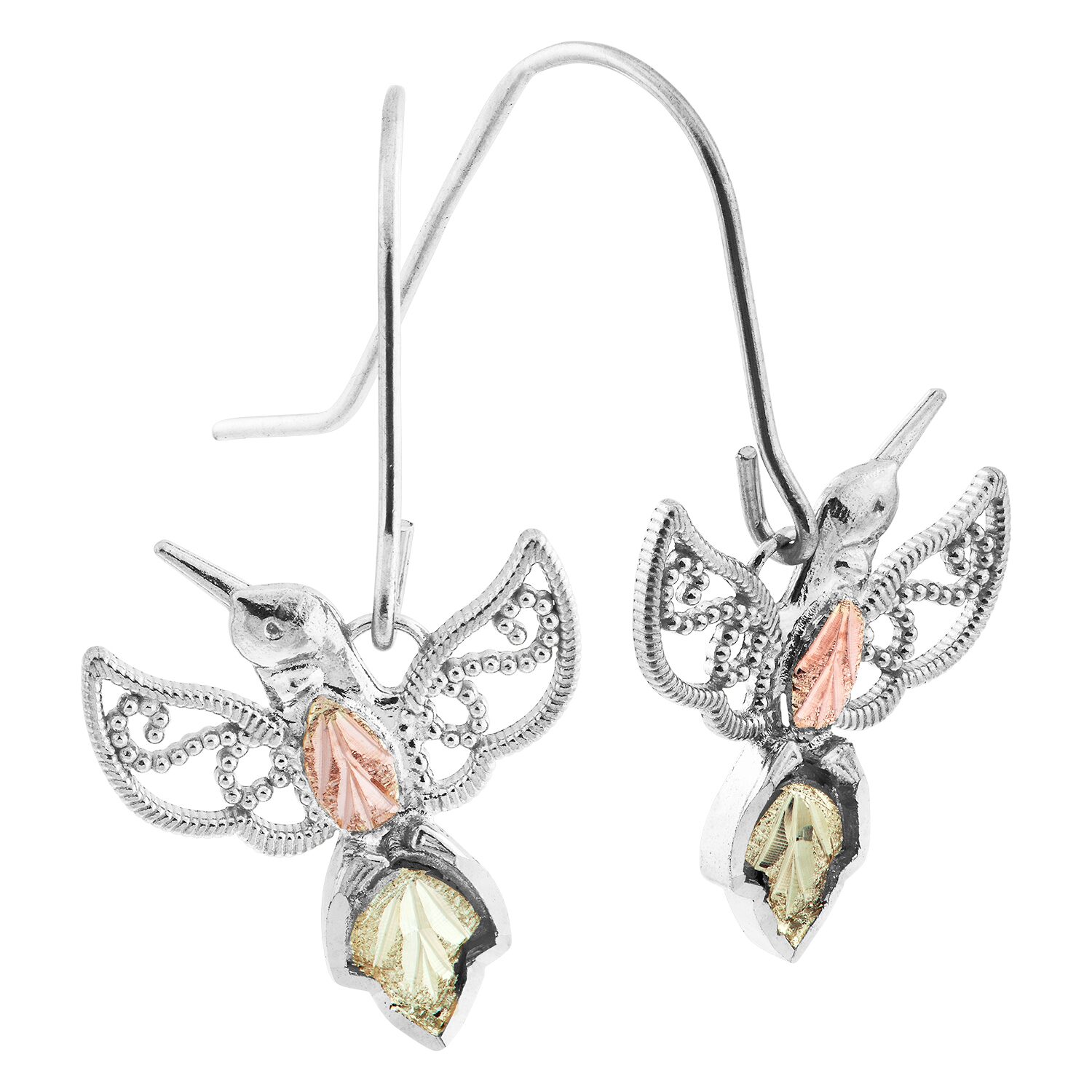 Black Hills Gold Womens Sterling Silver Drop Earrings