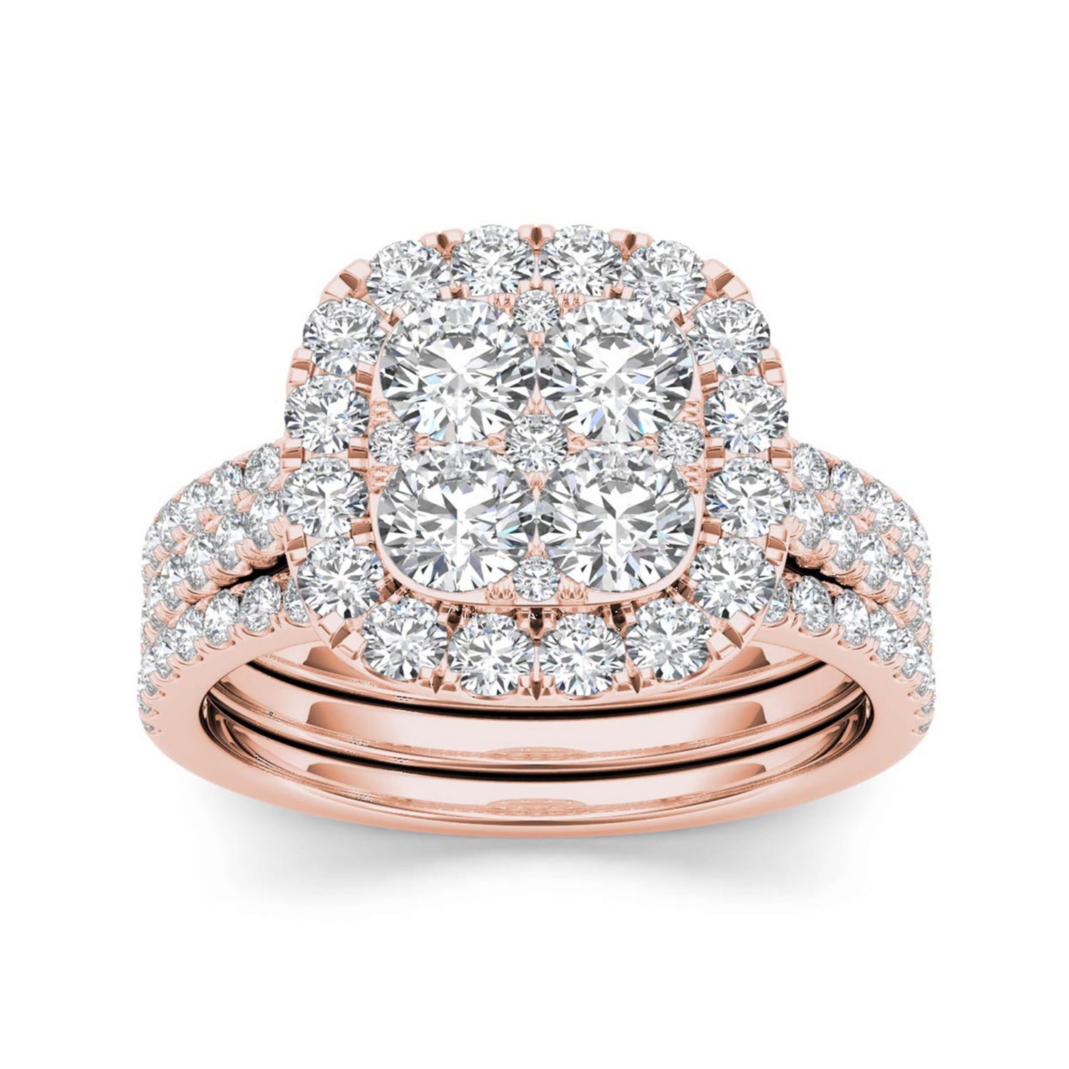 2 CT.T.W. Natural Diamond 14K Gold Bridal Set