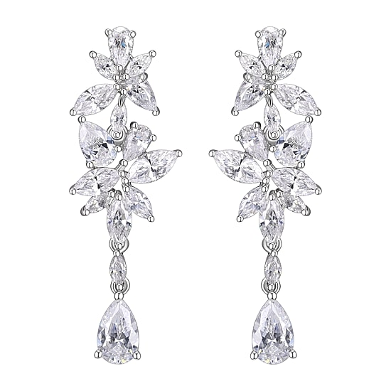 DiamonArt® Cubic Zirconia Sterling Silver Drop Earrings