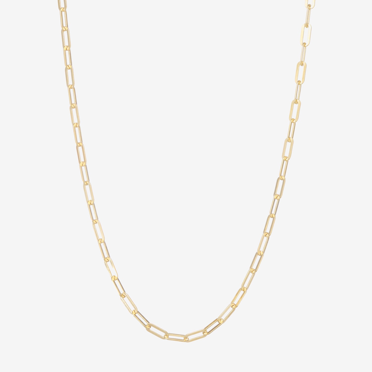 Made Italy Womens 14K Gold Over Silver 18 Inch Link Necklace