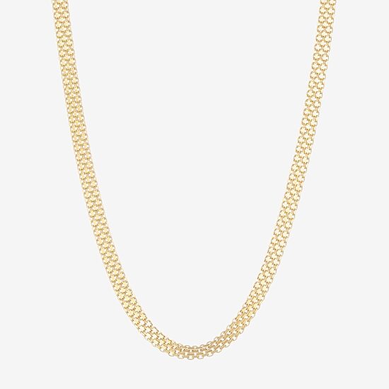 Made In Italy Womens 14K Gold Over Silver 18 Inch Link Chain Necklace