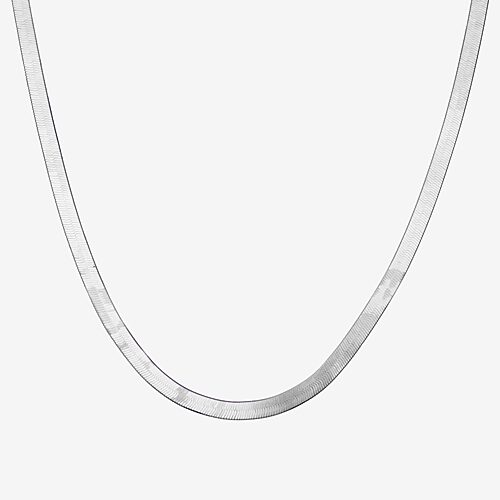 Made In Italy Sterling Silver 18 - 24 Inch Solid Herringbone Chain Necklace, One Size