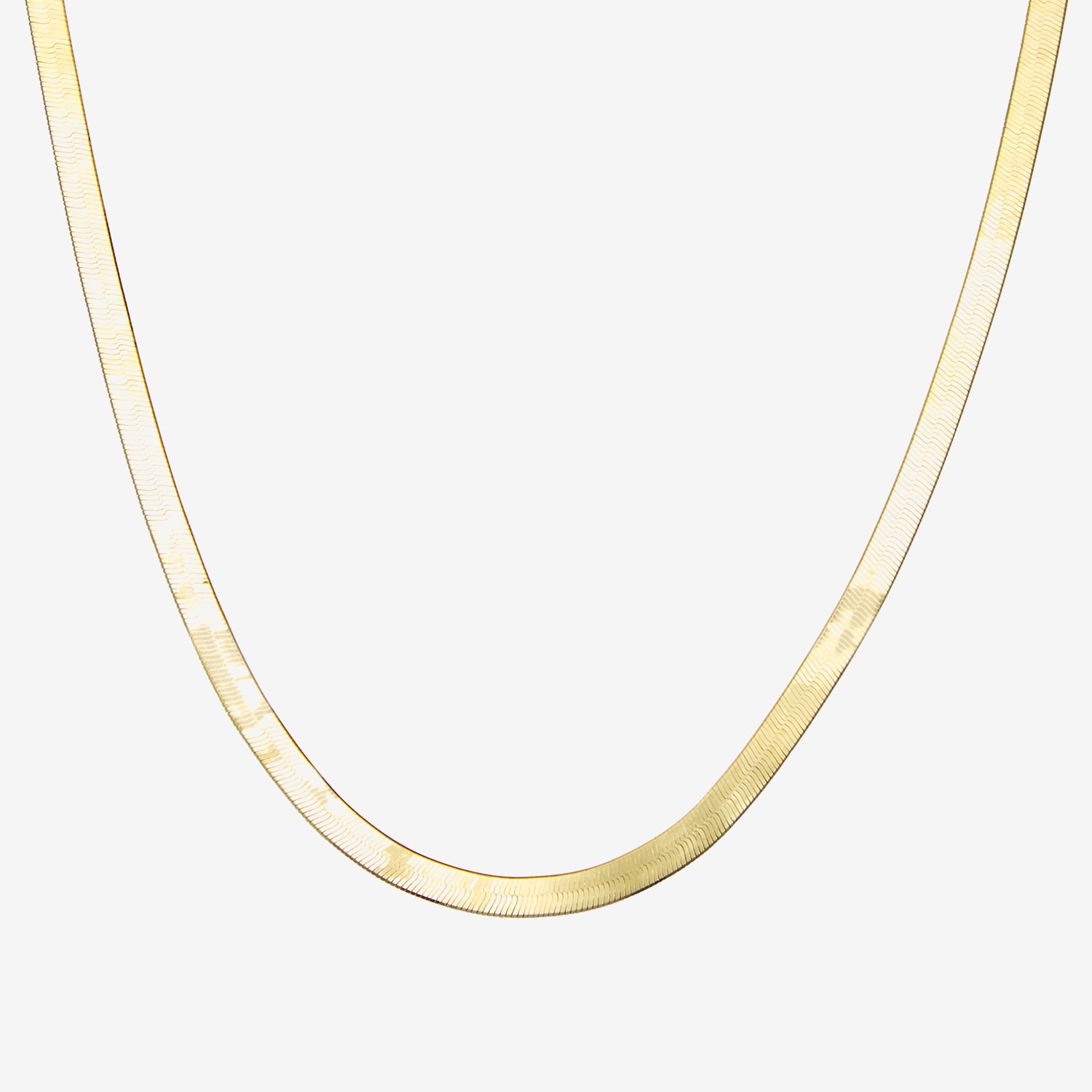 Made In Italy Womens 14K Gold Over Silver 18 Inch Herringbone Chain Necklace
