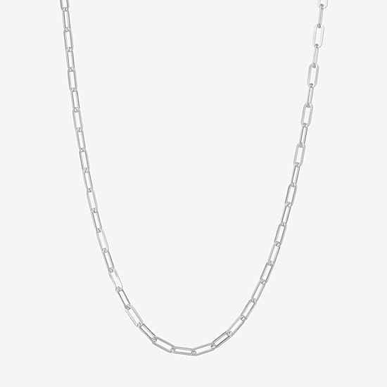 Made In Italy Womens Sterling Silver 18 Inch Link Necklace