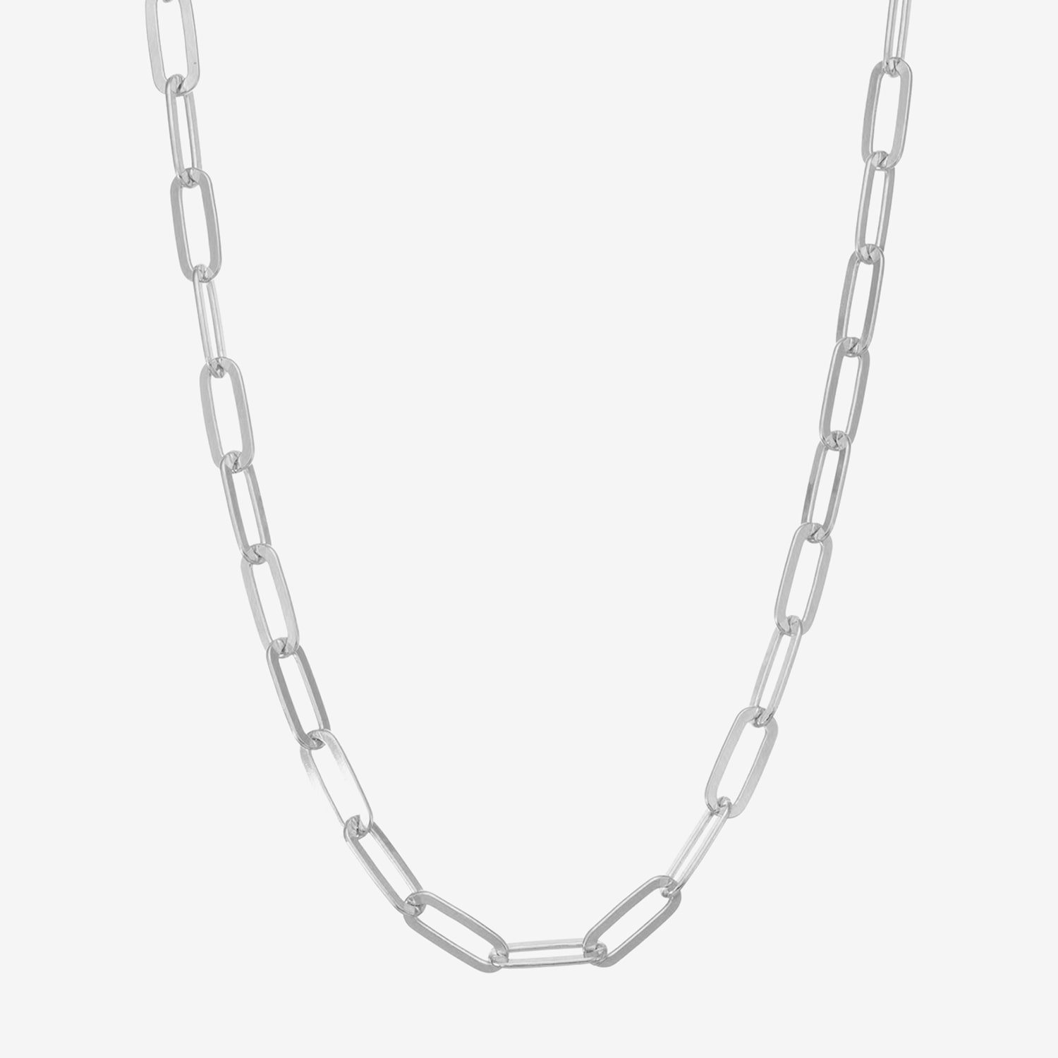 Made In Italy Womens Sterling Silver 18 Inch Link Necklace