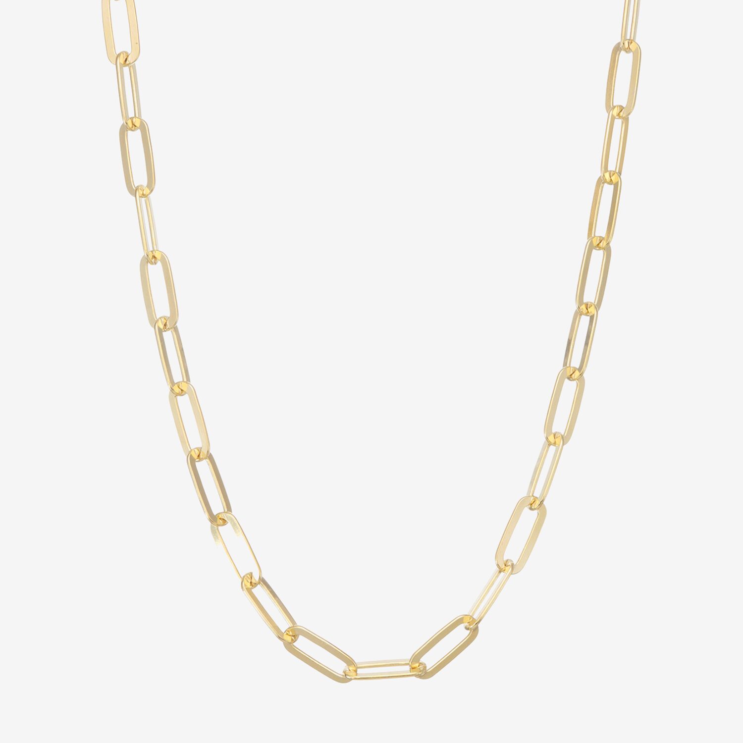 Made Italy Womens 14K Gold Over Silver 18 Inch Link Necklace