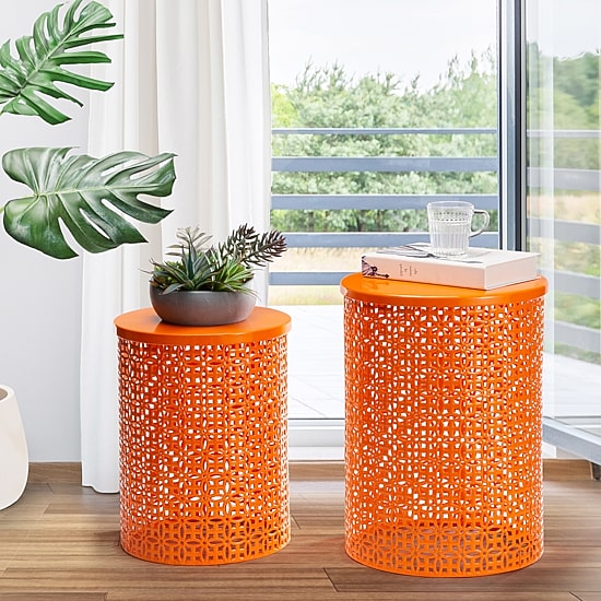 Glitzhome Set Of 2 Metal Planter Stands