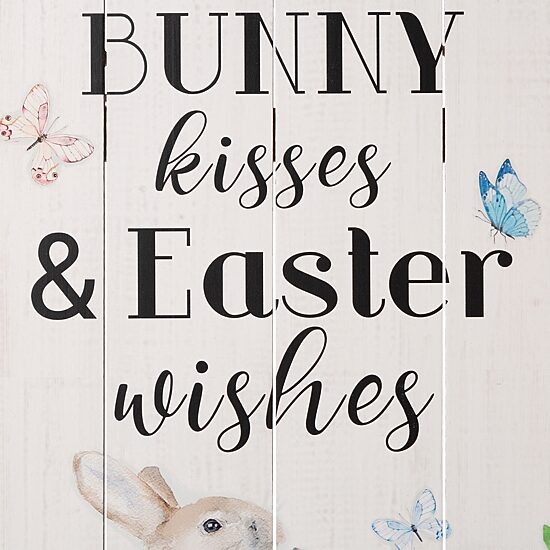 Glitzhome 18" Easter Wooden Bunny Wall Sign