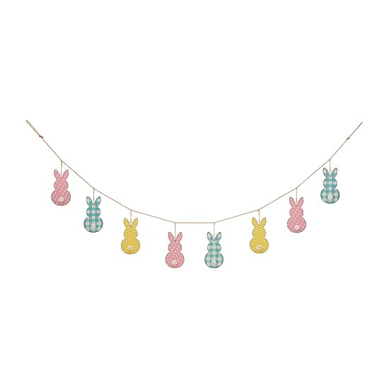 Glitzhome 6' Easter Metal Bunny Garland