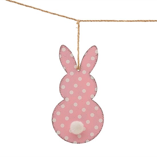 Glitzhome 6' Easter Metal Bunny Garland