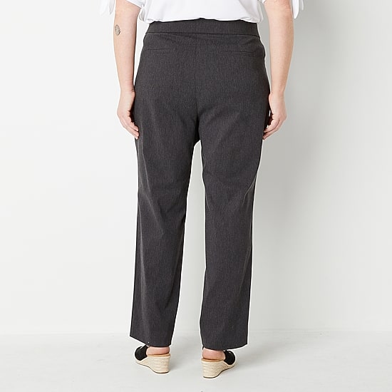 Liz Claiborne Womens Straight Mid Rise Pull-On Pant