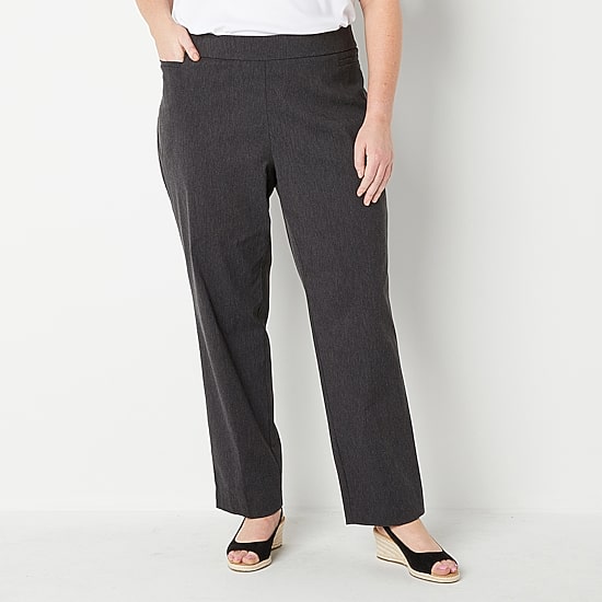 Liz Claiborne Womens Straight Mid Rise Pull-On Pant