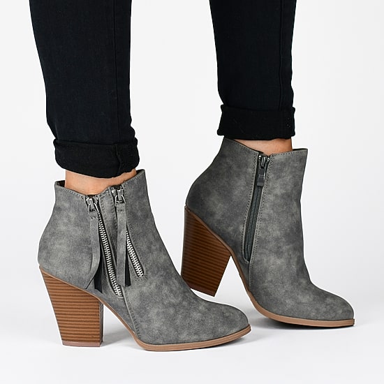 Journee Collection Womens Vally Stacked Heel Booties