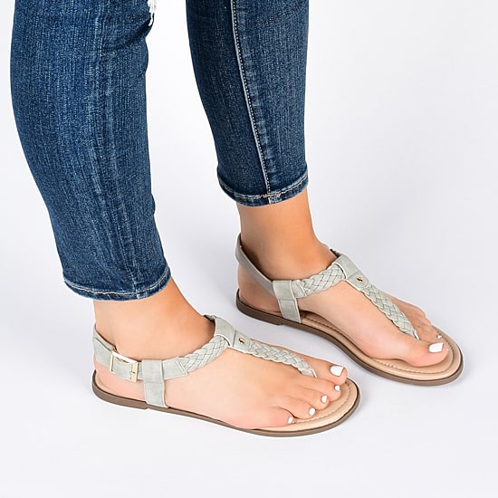 Journee Collection Womens Genevive Ankle Strap Flat Sandals