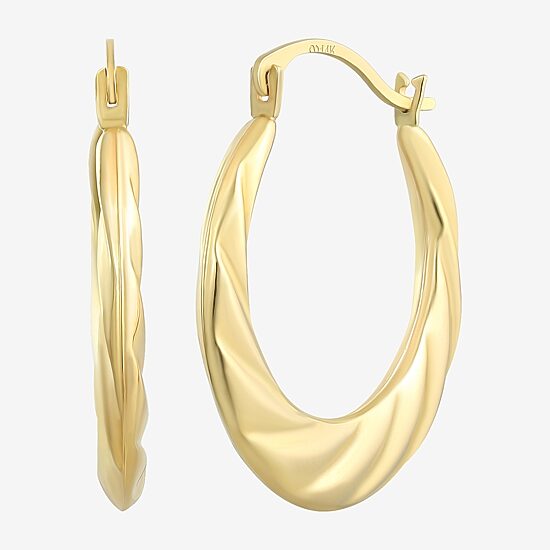 Womens 10K Gold 20mm Round Hoop Earrings