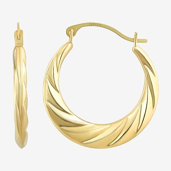 Womens 10K Gold 20mm Round Hoop Earrings