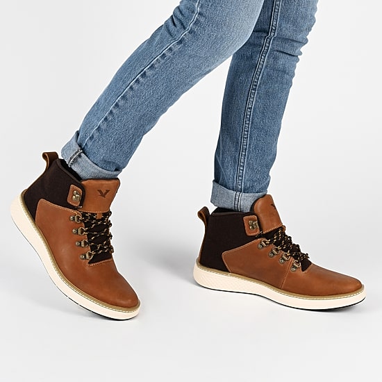 Territory Mens Drifter Block Heel Lace-Up Boots