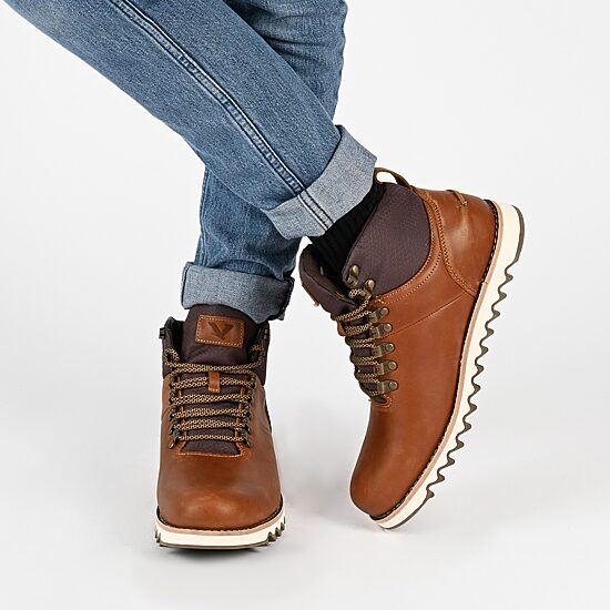 Territory Mens Crash Flat Heel Lace-Up Boots