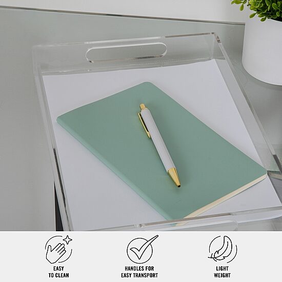 Martha Stewart 12X8 Clear Acrylic Desk Tray