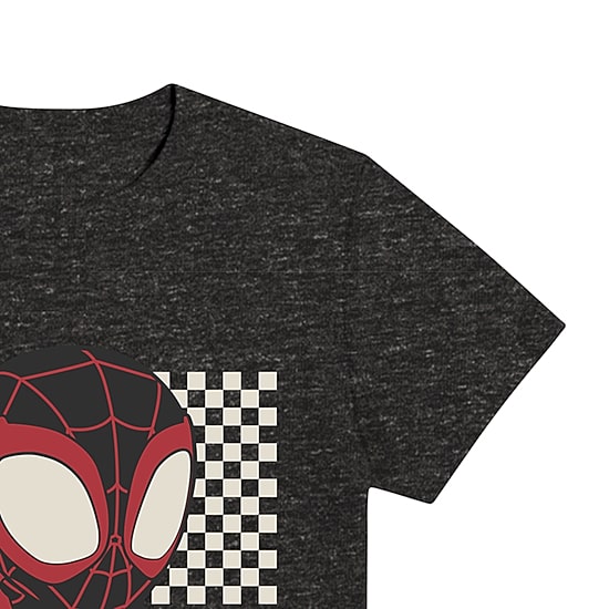 Disney Collection Little & Big Kid Boys Crew Neck Short Sleeve Regular Fit Marvel Miles Graphic T-Shirt