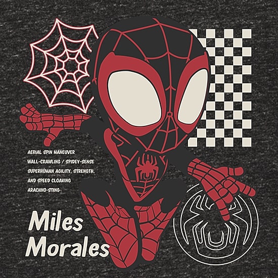 Disney Collection Little & Big Kid Boys Crew Neck Short Sleeve Regular Fit Marvel Miles Graphic T-Shirt
