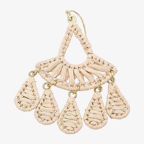 Bijoux Bar Raffia Womens Drop Earrings