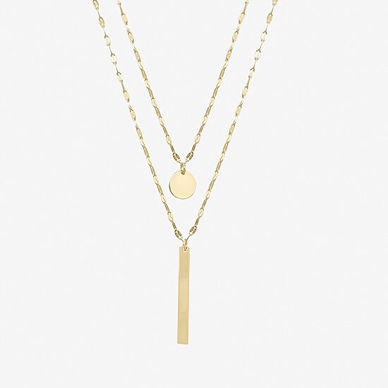 Silver Reflections Womens 14K Gold Over Brass 30 Inch Pendant Necklace
