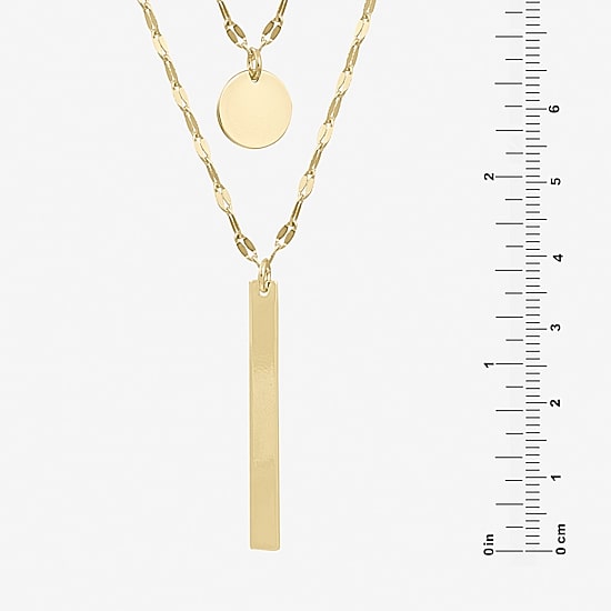 Silver Reflections Womens 14K Gold Over Brass 30 Inch Pendant Necklace