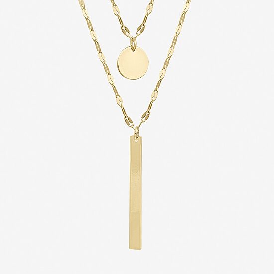 Silver Reflections Womens 14K Gold Over Brass 30 Inch Pendant Necklace