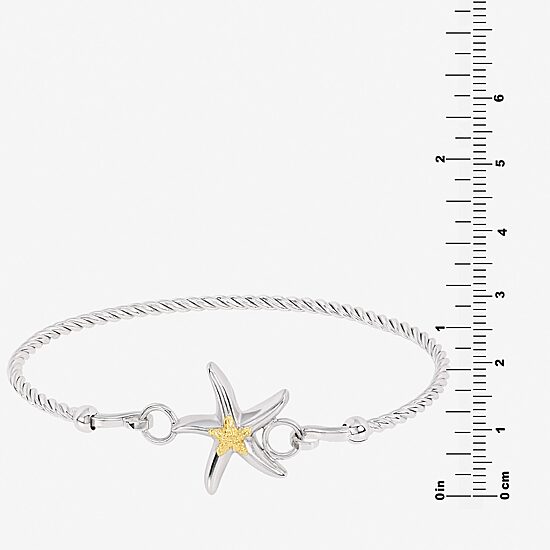 Silver Reflections Starfish Womens Pure Silver Over Brass Bangle Bracelet