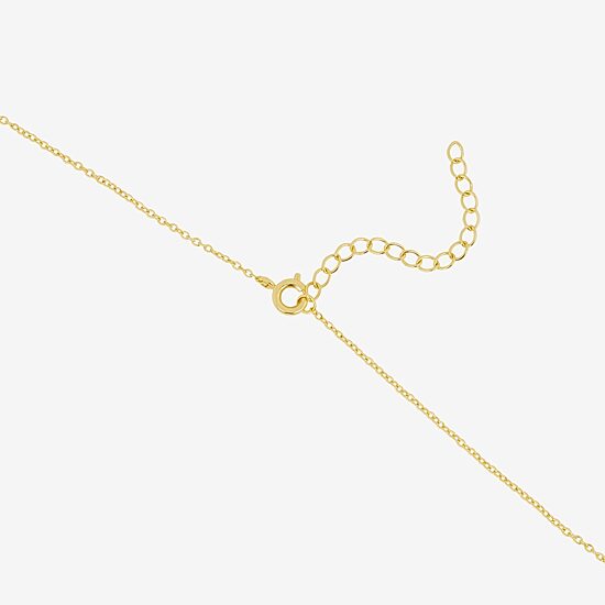 Silver Reflections Womens Cubic Zirconia 14K Gold Over Brass Cross 16 Inch Pendant Necklace