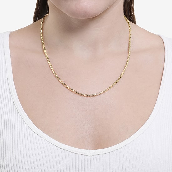 Silver Reflections Womens 14K Gold Over Brass 18 Inch Box Chain Necklace