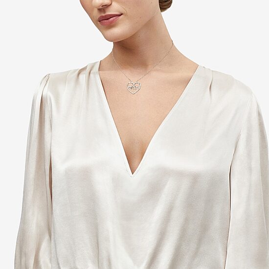 Limited Quantities! "Mom" Womens 1/10 CT. T.W. Natural White Diamond 10K Gold Sterling Silver Heart 18 Inch Pendant Necklace