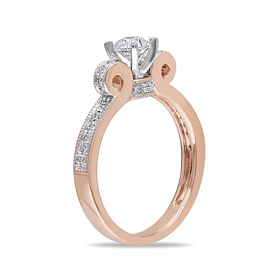 1/2 CT.T.W. Natural Diamond 14K Rose Gold Engagement Ring