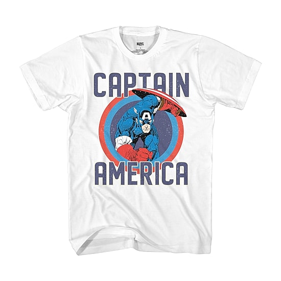 Disney Collection Little & Big Kid Boys Crew Neck Short Sleeve Regular Fit Avengers Captain America Marvel Graphic T-Shirt