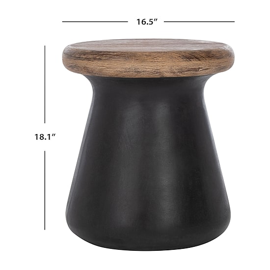 Safavieh Button Patio Side Tables Weather Resistant Cement Side Table