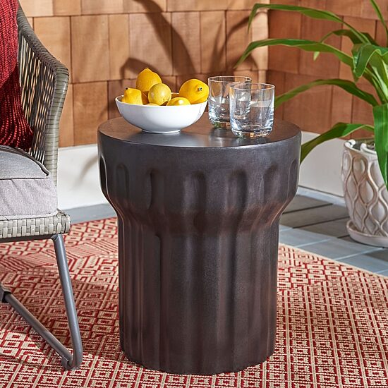 Safavieh Vesta Weather Resistant Cement Side Table