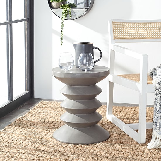 Safavieh Benaya Weather Resistant Cement Side Table